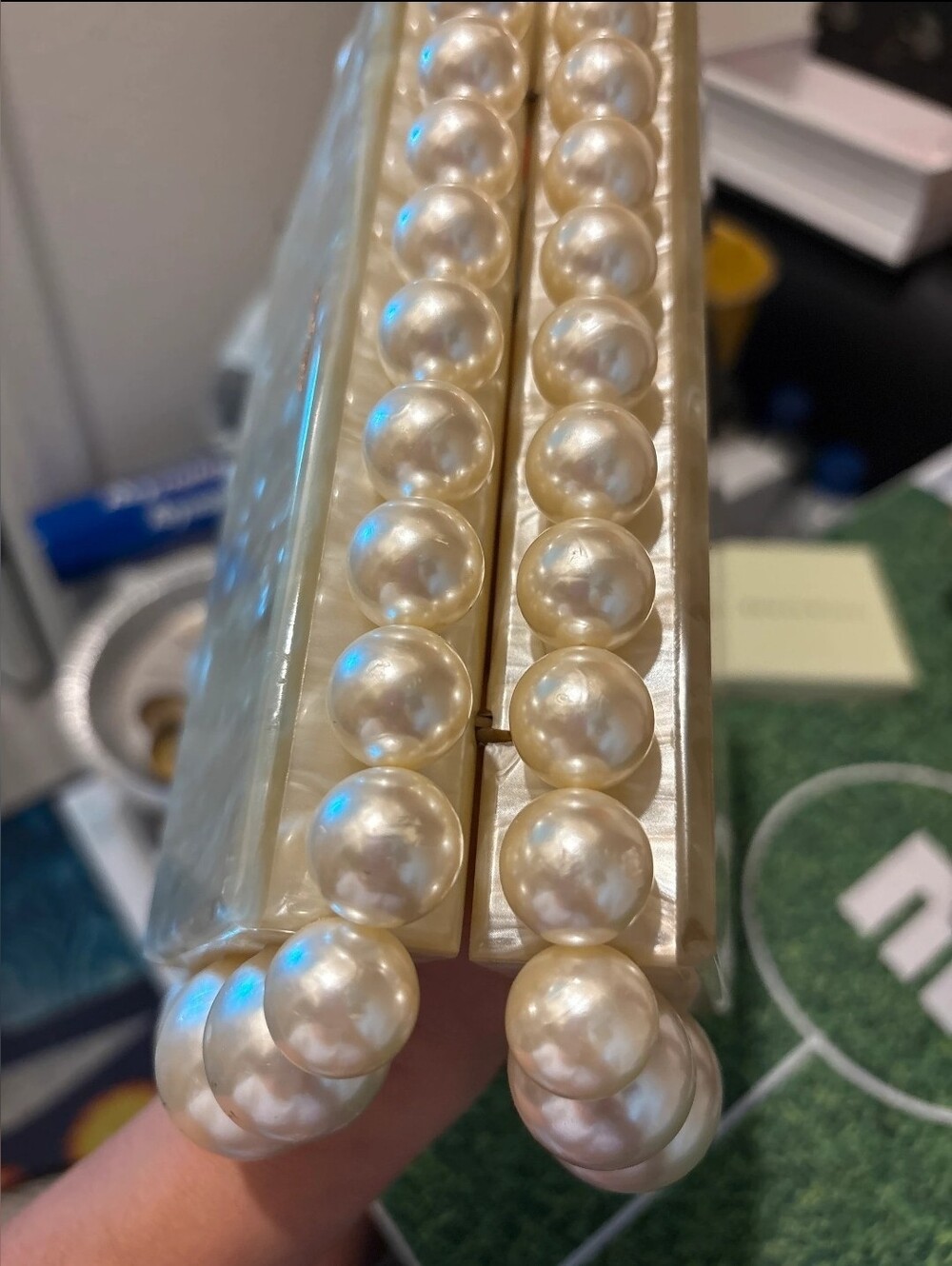 Cult Gaia Women's Ivory Acrylic EOS Beaded Handbag Purse Box (Read Description) - Picture 10 of 10